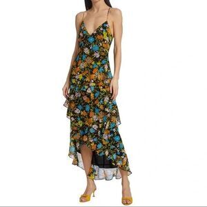 WAYF Carmen Floral Strappy Back Daisies Midi Dress‎ size XL NWT